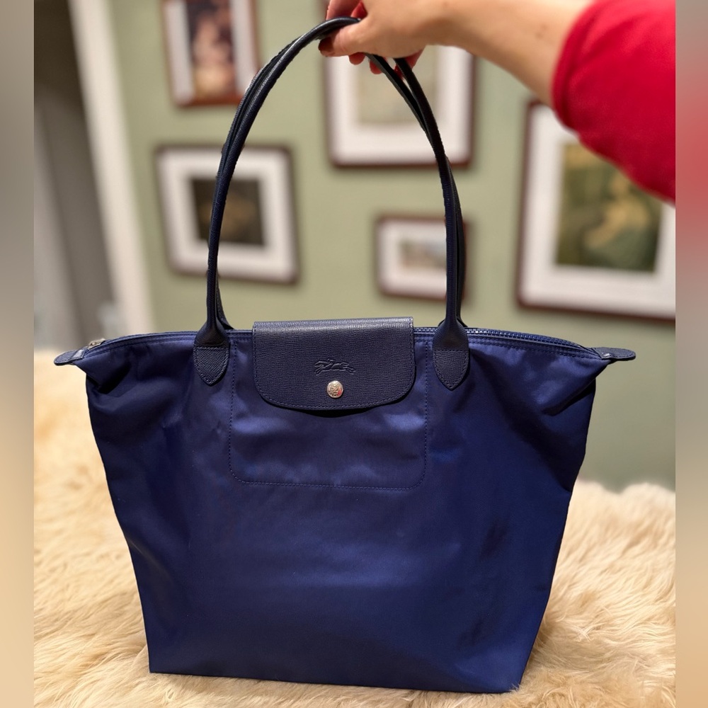 LONGCHAMP Le Pliage Neo Large Tote in Bright Navy Blue, VGUC